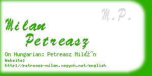 milan petreasz business card